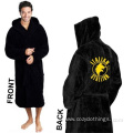 super soft bathrobe men black cotton bathrobe